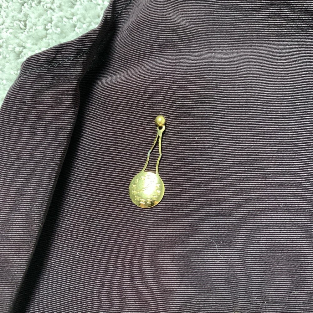 Vintage Brown Deep V Vest W/ Gold Charms Bells, Fits Large Women 4 Button - Picture 7 of 11